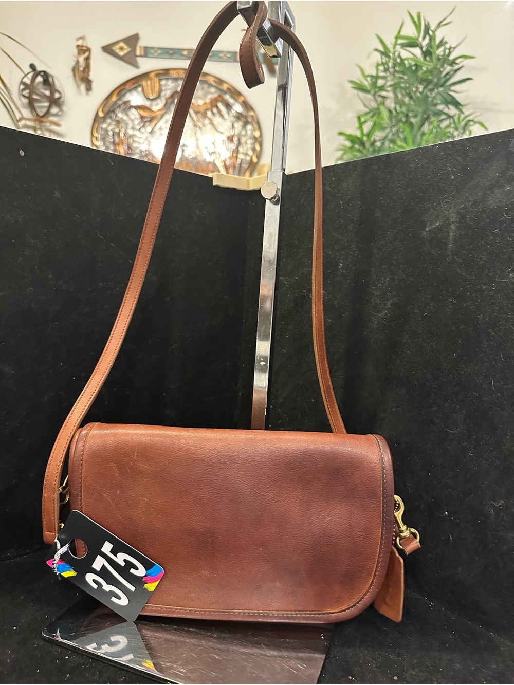 Coach#375 Vintage Titchie Brown Leather Crossbody Shoulder Bag - Timeless Style